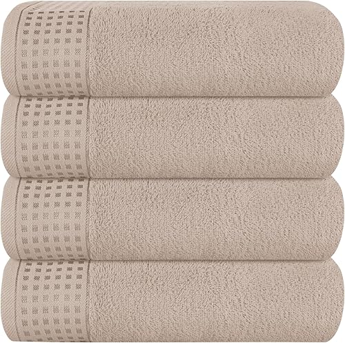 Vista 163 de GLAMBURG Juego de 6 toallas de 100% algodón ultra suave, contiene 2 toallas de baño de 28 x 55 pulgadas, 2 toallas de mano de 16 x 24 pulgadas y 2