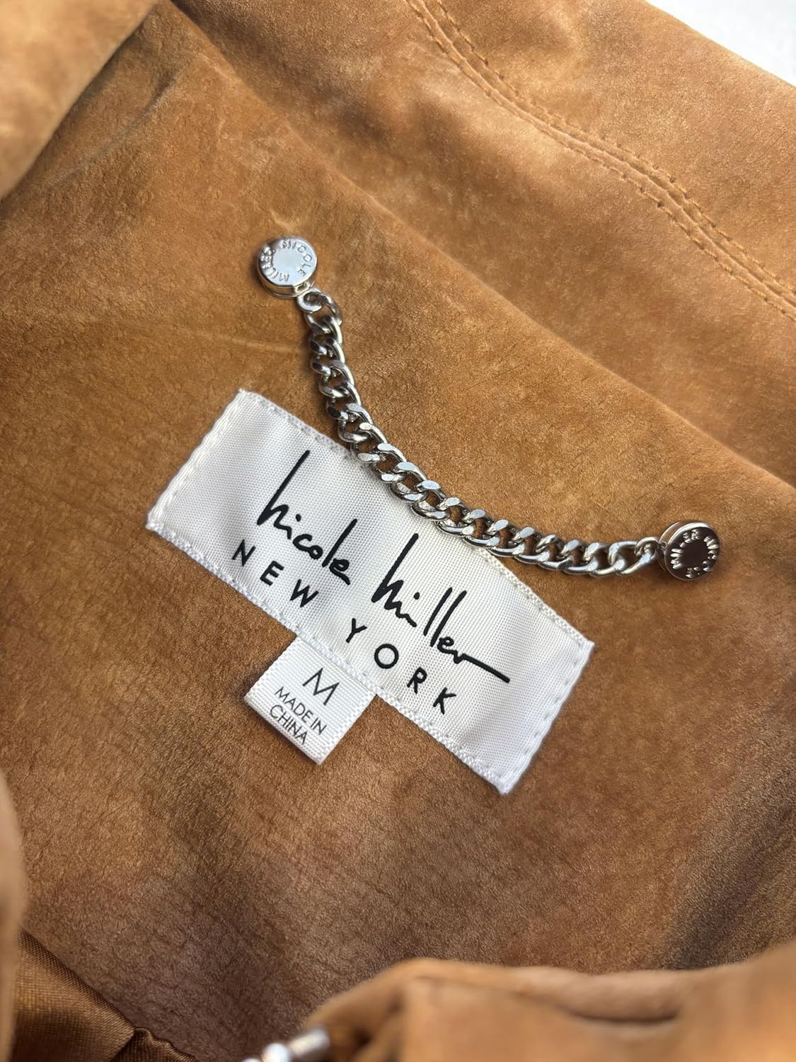 Nicole Miller Women's Genuine Leather Jacket With Zip-Front and Turn-Down Collar in Perforated Suede or Leather Sizes S–XL - Image 2