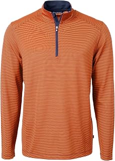 Mens Virtue Eco Pique Micro Stripe Recycled Mens Quarter Zip