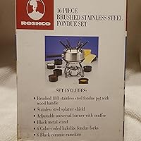Vista 3 de Juego de fondue de acero inoxidable cepillado de 16 piezas por Roshco