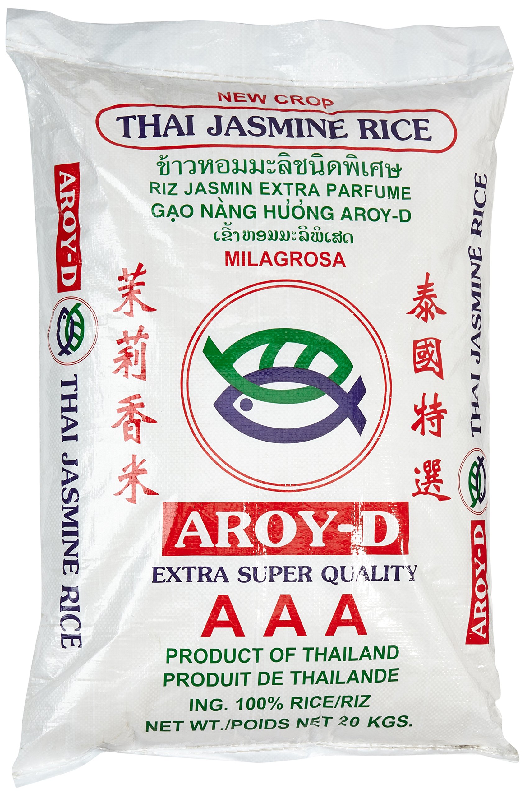Aroy-D Duftreis, Langkorn Reis 100%, 1er Pack (1 x 20 kg)