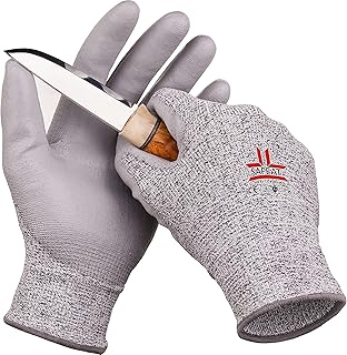 SAFEAT Cut Resistant Work Gloves for Men and Women - Protective, Flexible, Safety Grip, Comfortable PU Coated Palm