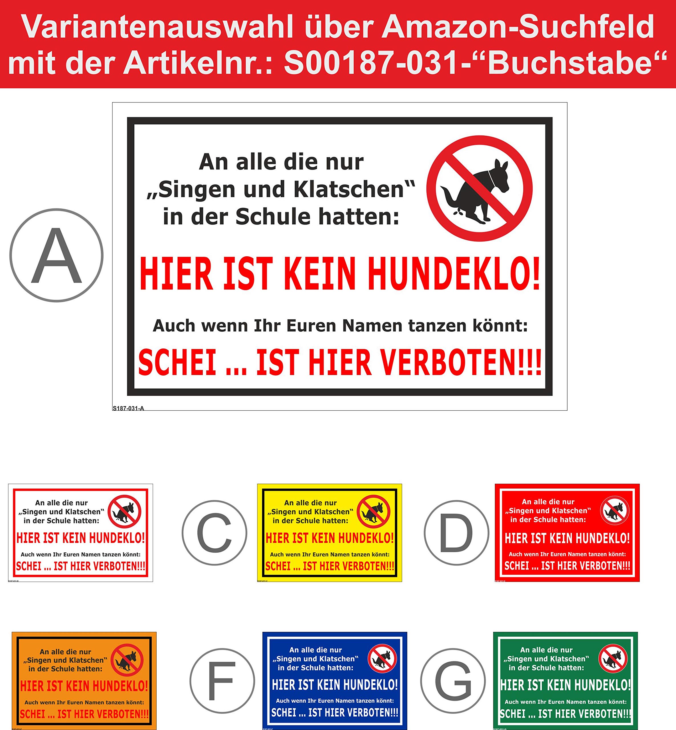 Schild "Hier Ist Kein Hundeklo" 60x40 Cm: Aus 3mm Hartschaum Für Gartenzaun & Hauswand