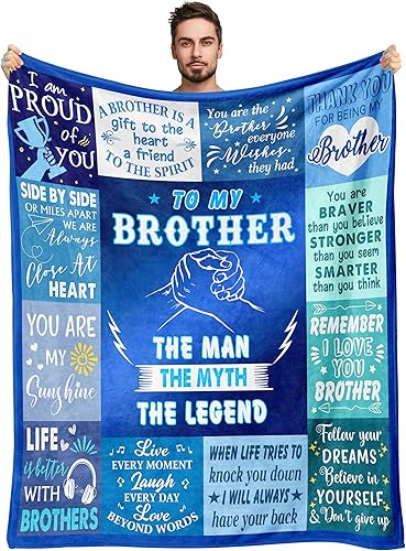 Miniatura 1 de Regalos de Navidad para hermano de parte de la hermana, regalos para hermano manta de 60 x 50 pulgadas, regalos de cumpleaños para hermano de