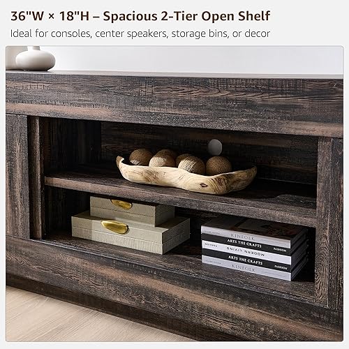 Miniatura 5 de OKD Moderno soporte de TV de 70 pulgadas, centro de entretenimiento para televisores de hasta 80 pulgadas, consola multimedia con almacenamiento