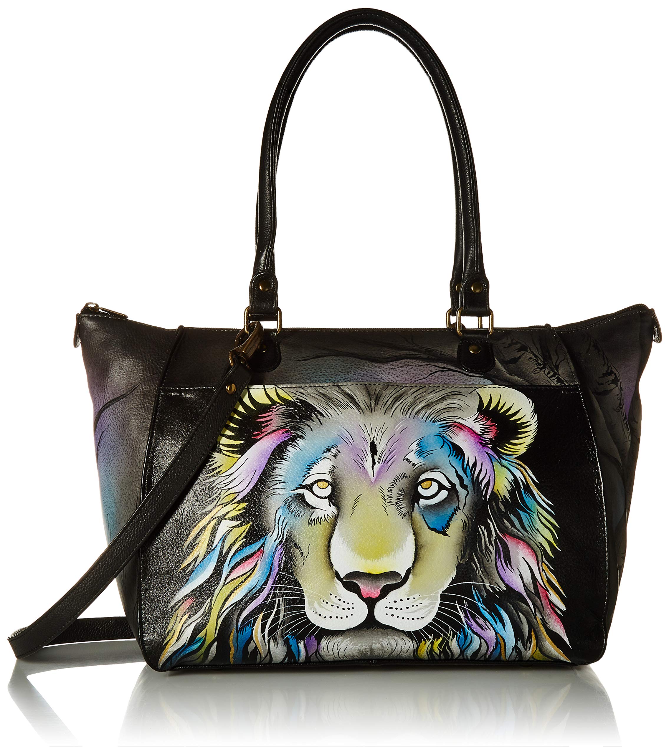 AnuschkaAnna by Anuschka Tote Bag | Genuine Leather | Large, Lion Pride