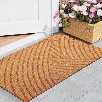 Door Mat Outdoor Welcome Mat Faux Coir Door Mat for Outside Entrance