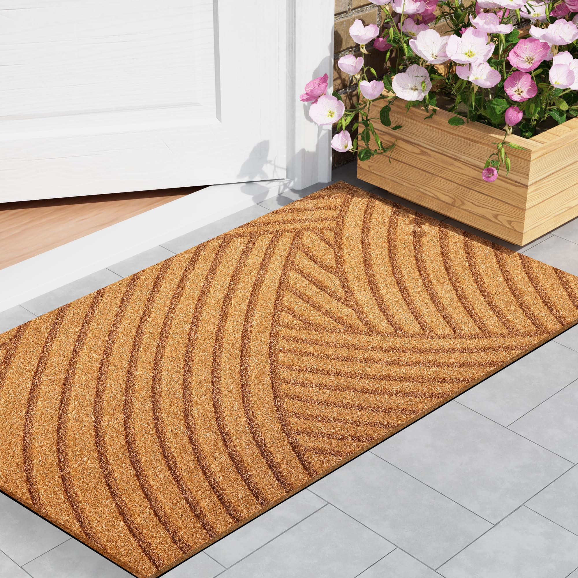 SAKSUN Faux Coir 24x36 Outdoor Welcome Mat