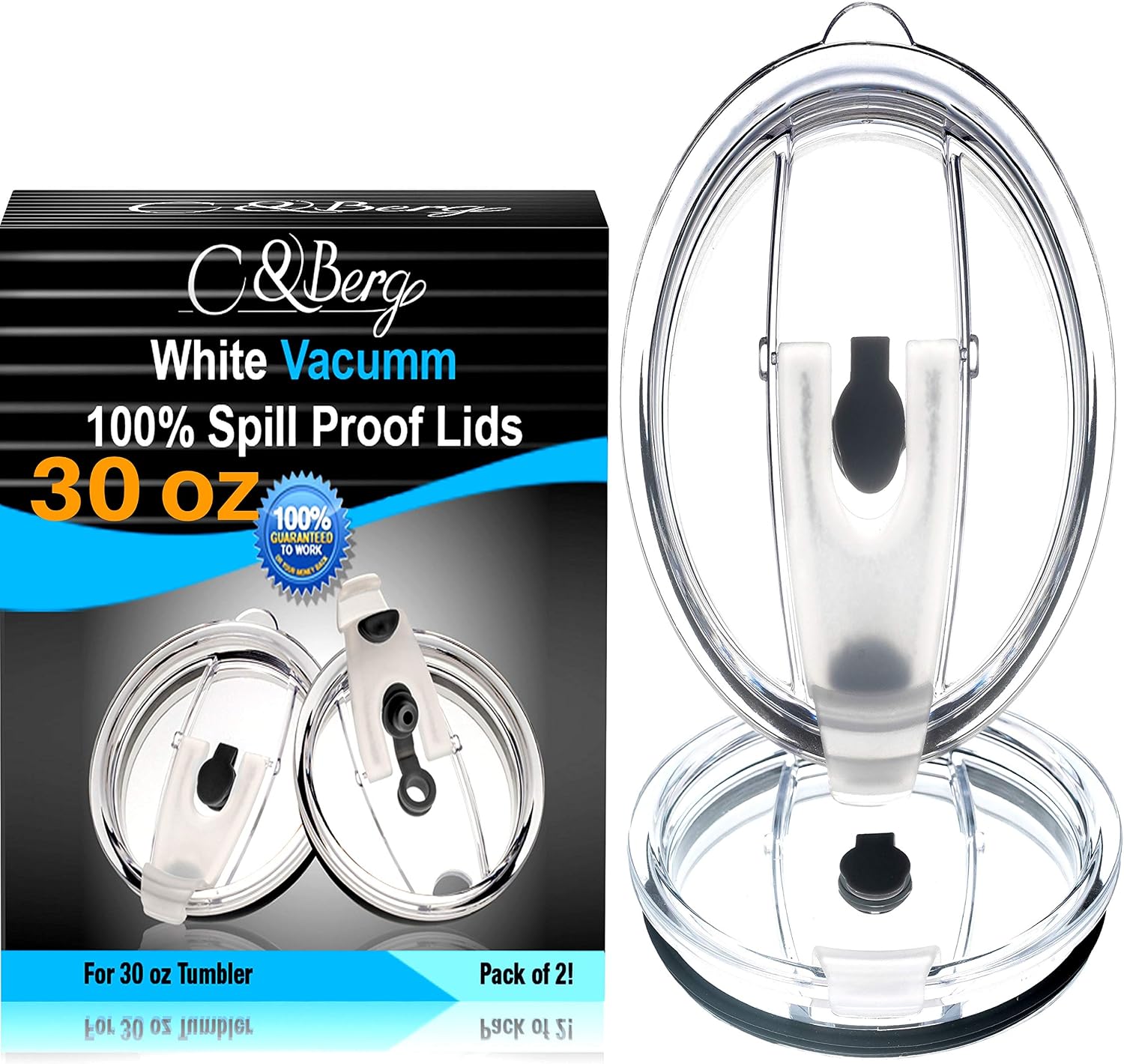30 OZ - 2 Replacement Lids for Yeti Tumblers like Yeti Lids - 3.7 Inch Diameter - Spill Proof Lids for Yeti Tumblers - Tumbler Lid for Yeti Tumbler 30 oz, Tumbler Lids 30 oz Replacement Lid, Fit Yeti Cup