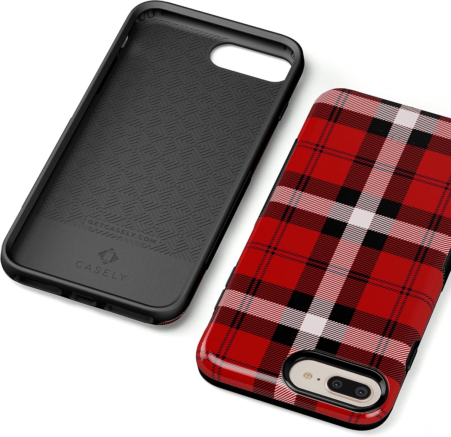 Casely iPhone 6/7/8 Plus Case | As if! | Red Plaid | Bold Protective Design