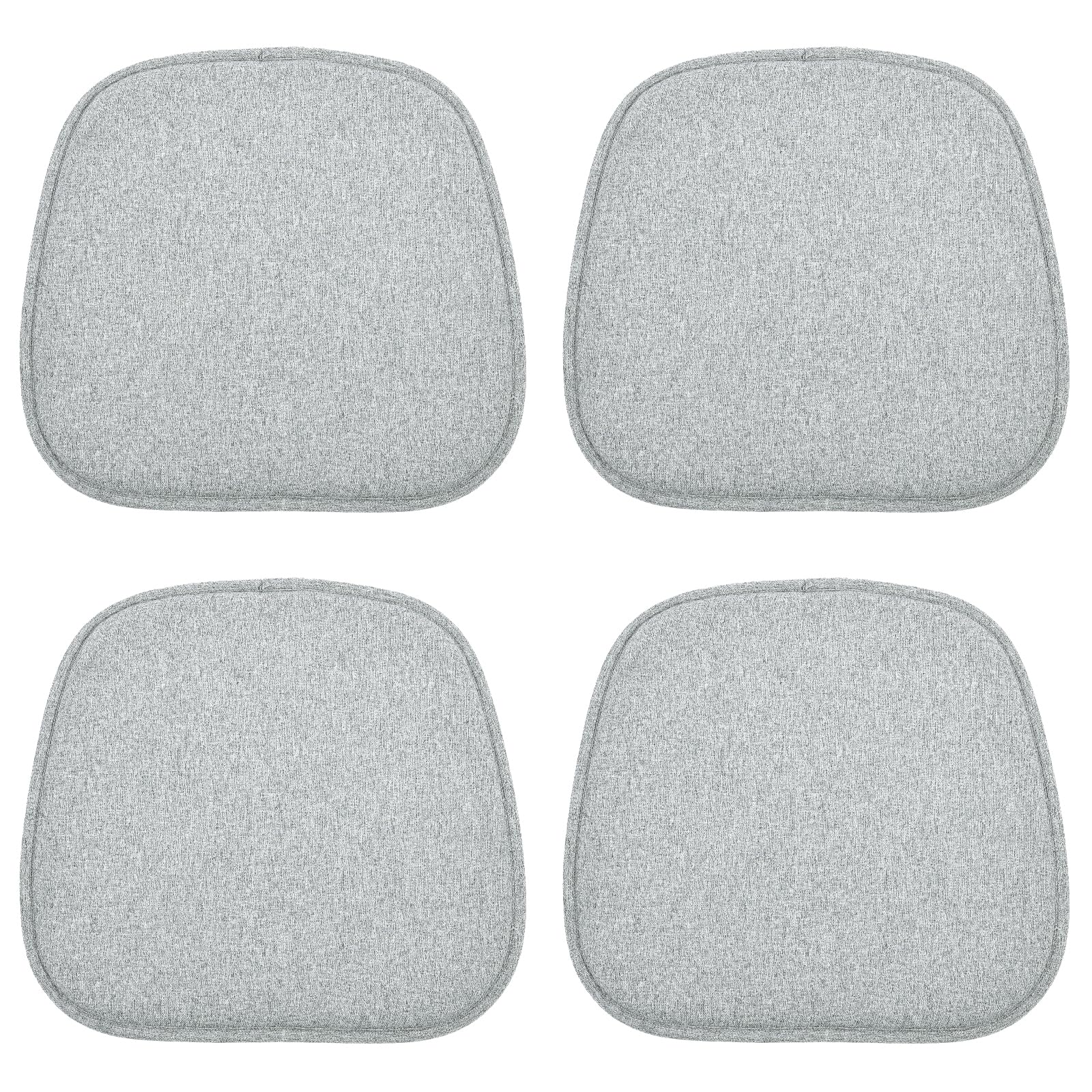 Juego de 4 cojines antideslizantes para sillas, cojines para sillas de comedor, cojines de asiento lavables para sillas de oficina, exterior, interior, jardín - 41 x 39 cm, gris