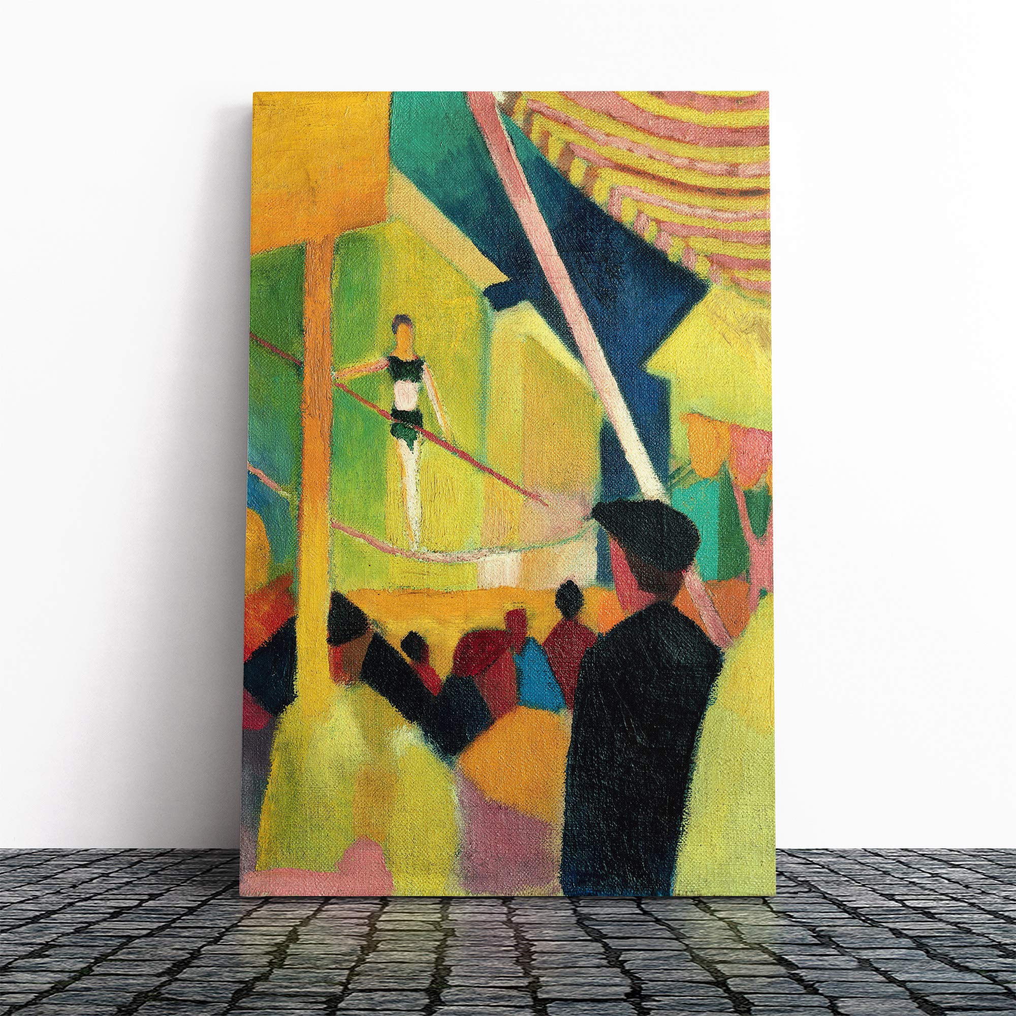 August Macke Tightrope Walker (2) Canvas Print | Gallery Wrapped 30mm Frame Wall Art | 24x16 inches | Ready to Hang | Modern Picture | Living Room Bedroom Lounge Office