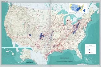 24"x36" Gallery Poster, map Natural Gas Pipelines united states pb1970