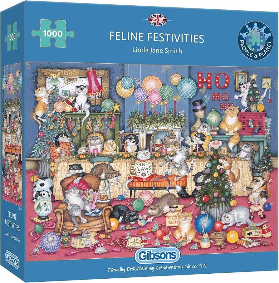 Amazon.com: Feline Festivities | 1000 Piece Jigsaw Puzzle | Cats
