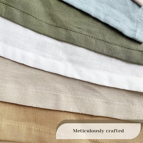 Miniatura 10 de DerF HOME Juego de 4 servilletas de tela 100% lino puro, 18 x 18 pulgadas, hechas a mano con lino, lavables a máquina, suaves y duraderas