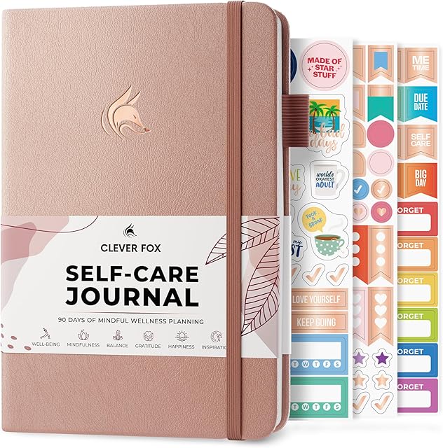 Clever Fox Self-Care Journal  Wellness & Daily Reflection Notebook  Mental Health & Personal Development Journal  Self-Care, Meditation & Mood Journal for Women & Men  A5 Size (Rose Gold)