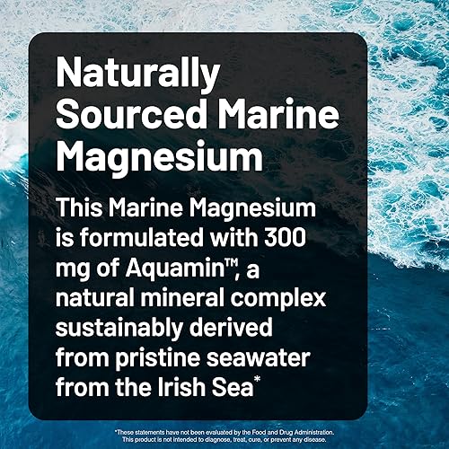 Miniatura 2 de NatureWise Suplemento de magnesio marino de alta absorción de 300 mg  Magnesio de origen natural del agua de mar  Sin OMG, fabricado en Estados