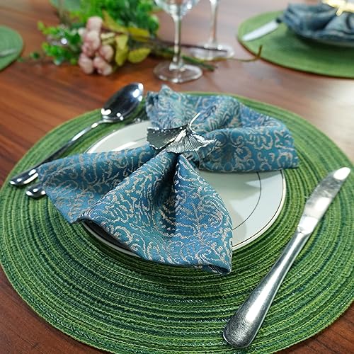 Miniatura 9 de WAZAIGUR - Manteles individuales redondos para mesa de comedor (tela resistente al calor, antideslizantes, 14 pulgadas de diámetro)