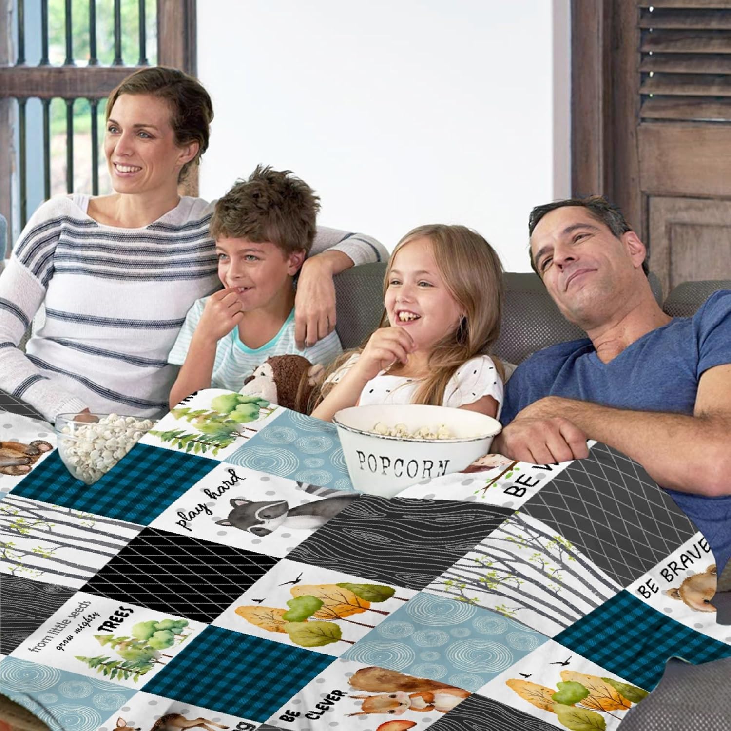 Woodland Animals Baby Blanket-Gift for Newborn Toddler Infant Kids- Animals Blanket for Nursery Bed Swaddle Receiving-Cozy Soft Flannel Lightweight 50"x60" for Teens