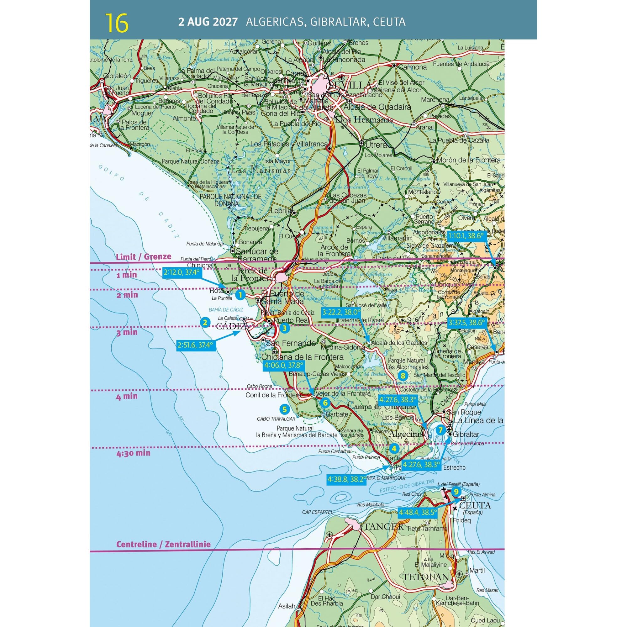 Solar Eclipse Atlas 2026/2027/2028: Spain/Spanien/Espagne/España - English/Deutsch/Français/Español