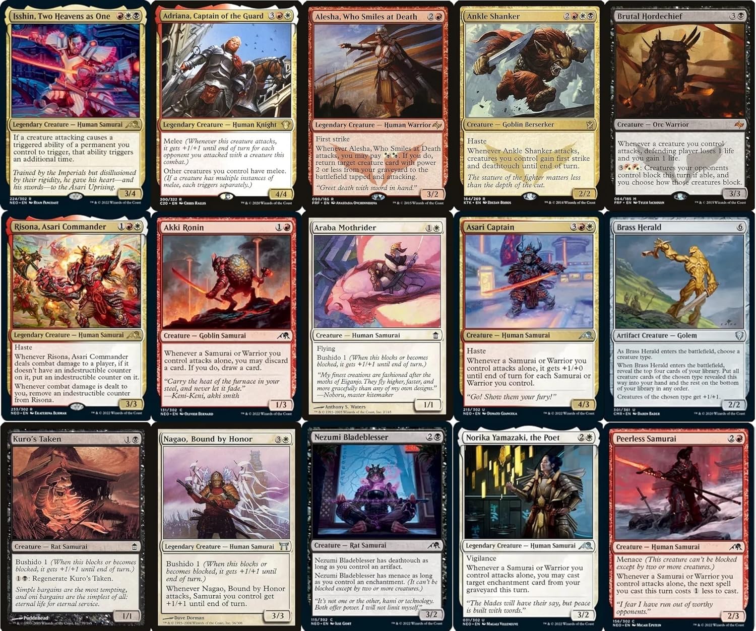 Elite Commander Mardu Samurai Deck - Red White Black - Isshin - EDH - 100 Card - Custom Magic The Gathering Deck - Very Strong!