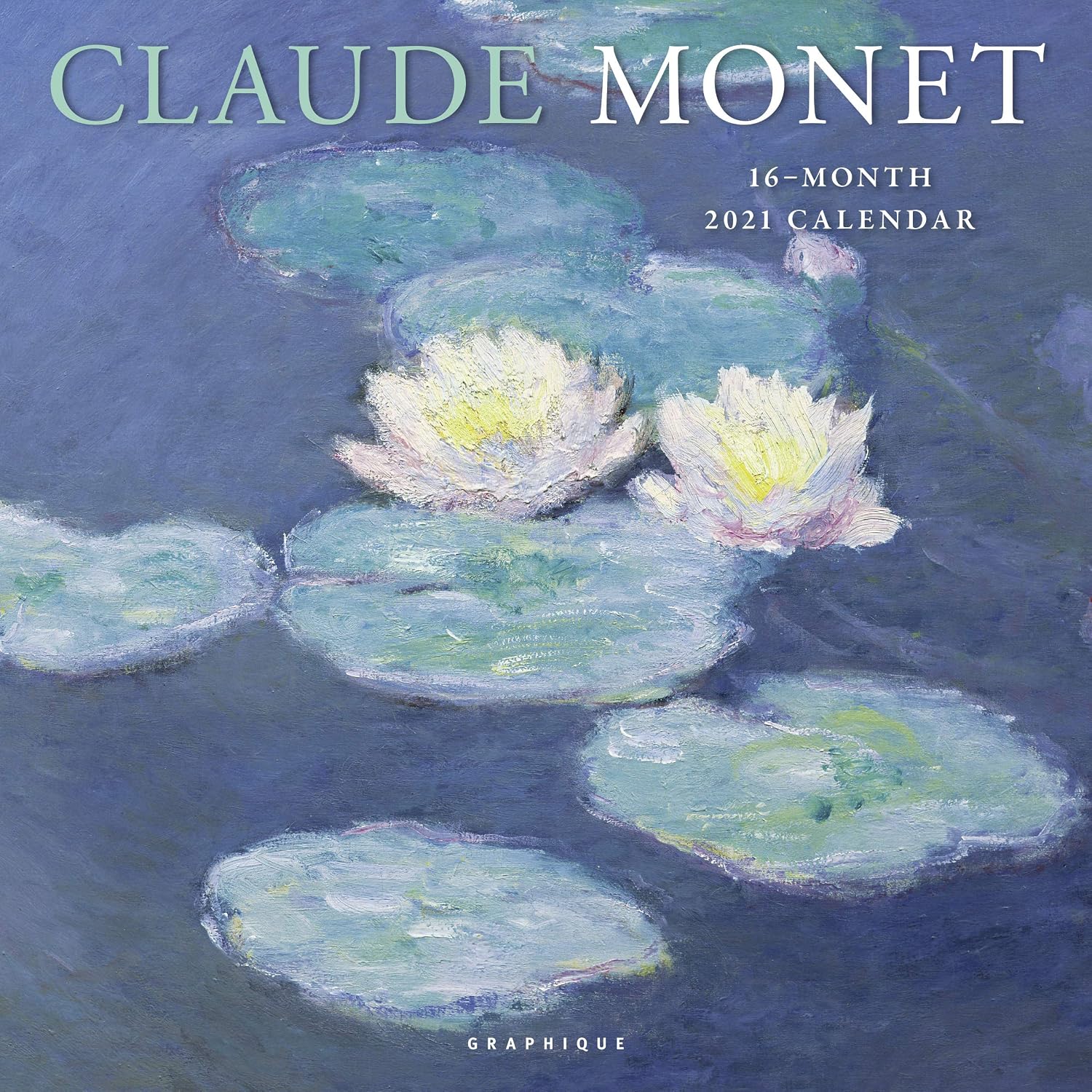 Graphique Claude Monet Wall Calendar - 16-Month 2021 Calendar, 12"x12" w/ 3 Languages, 4-Month Preview, & Marked Holidays (CY0321)