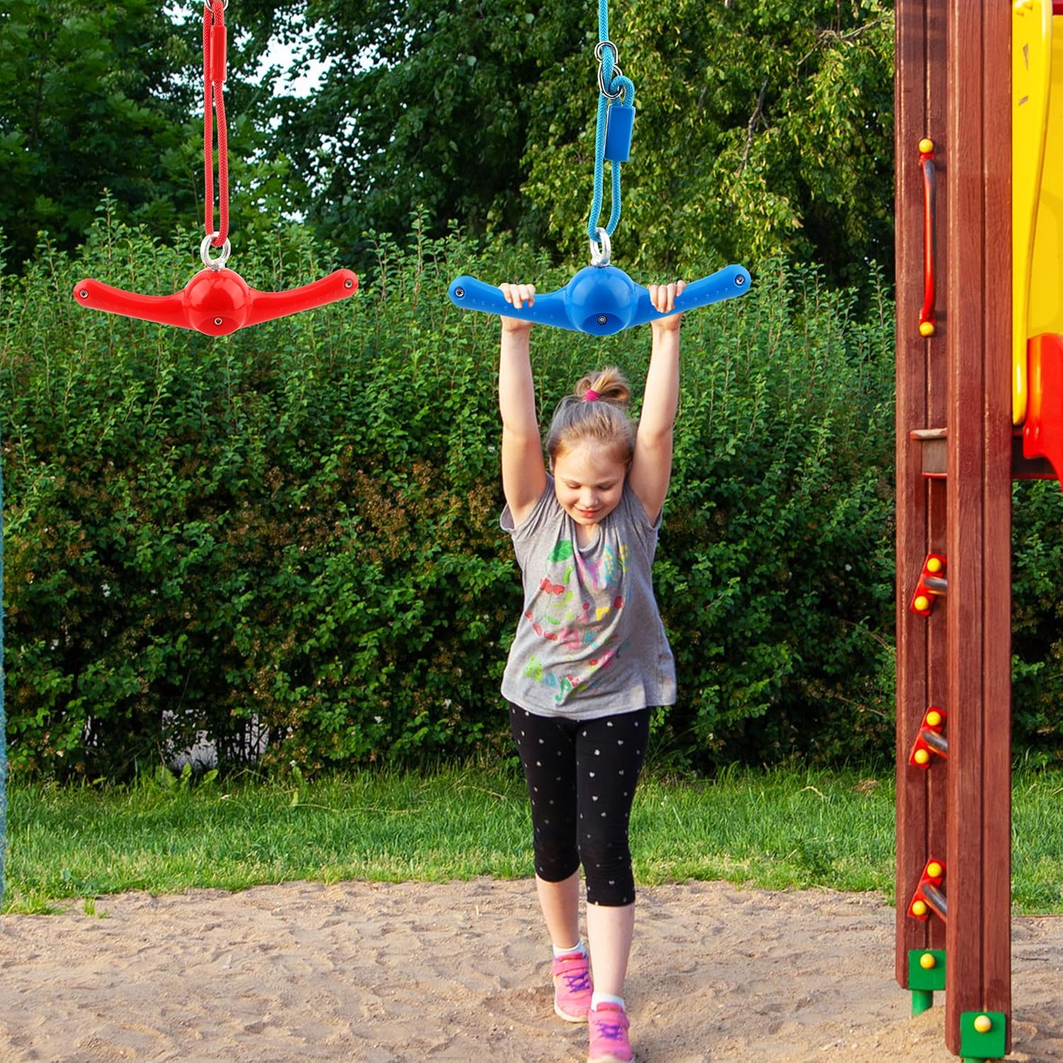 2 Pack Ninja Twist Swing 360° Handle Twist Playset Ninja Line Toys Jungle Gym Accessories for Kids Boys Girls Playground Backyard Swing Set Attachments