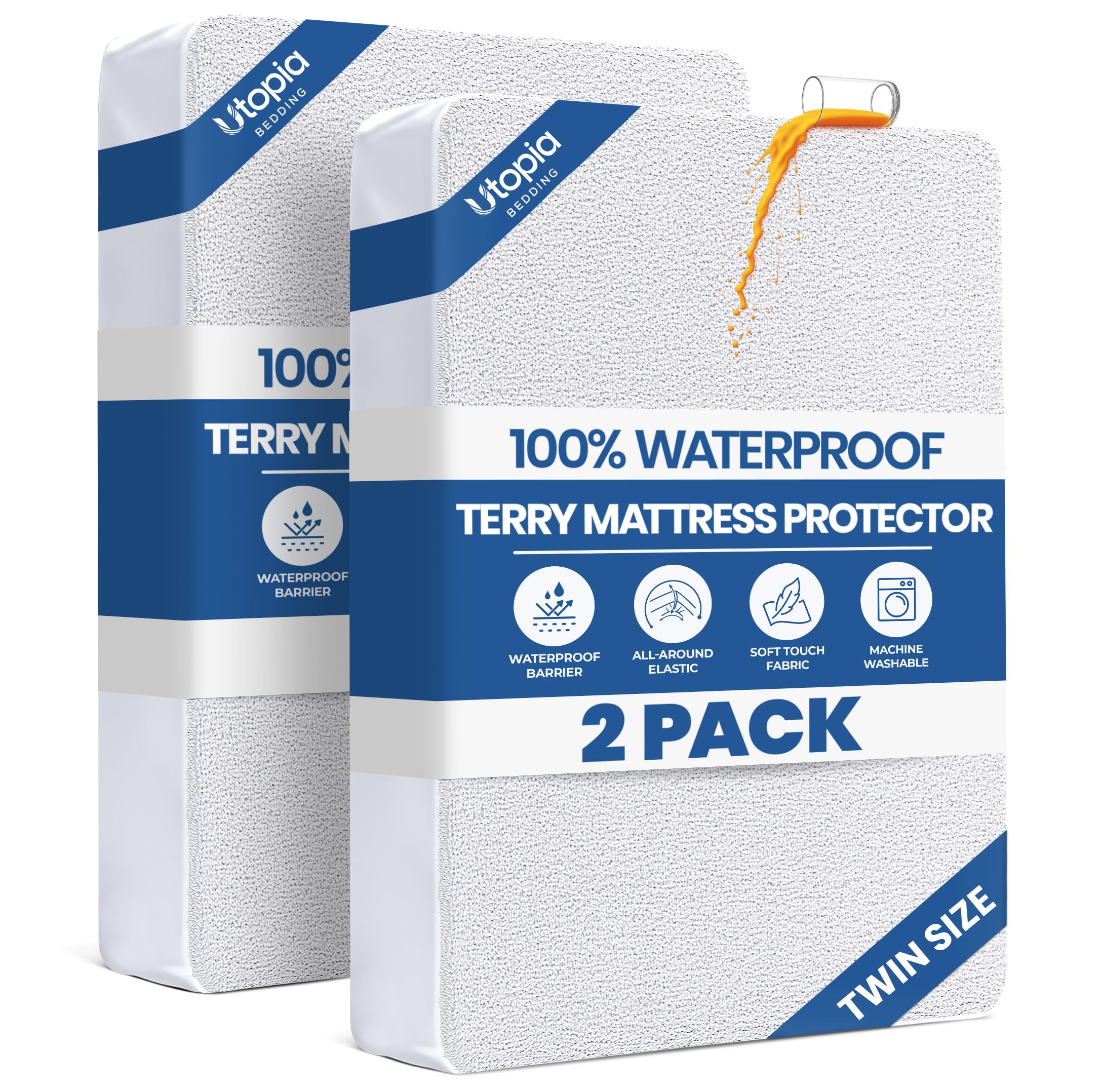 Twin Mattress Protector Waterproof 2-Pack 1