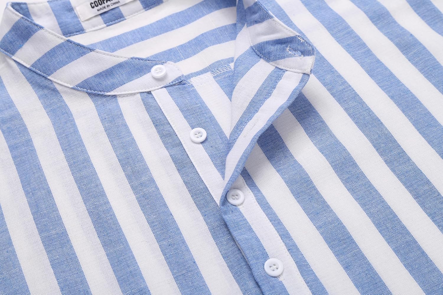 COOFANDY Men's Cotton Linen Henley T-Shirt Long Sleeve Hippie Casual Beach T-Shirts - Image 6