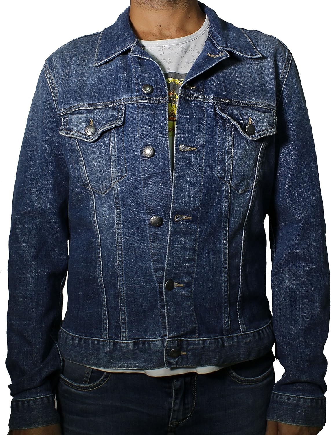 Gas – Jeans da uomo giacca okllah nonna Slim Blu Denim