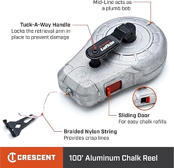 Crescent Lufkin 100' Aluminum Chalk Reel - CLA100A