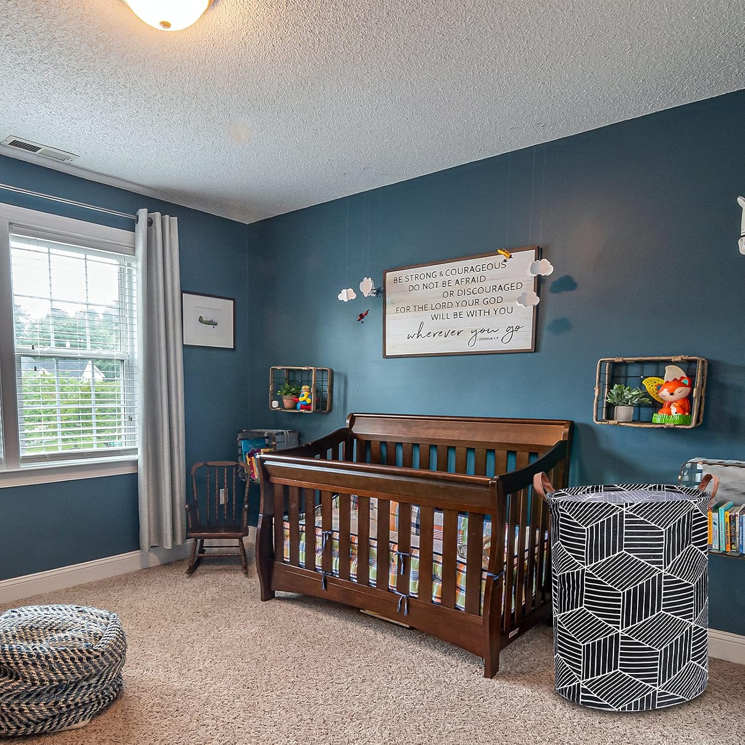 LITM Laundry Hamper, Extra Large Collapsible Laundry Baskets, Dirty Clothes Hamper for Bedroom, Baby Hamper for Nursery, Bathroom, Gift, Toy Basket (Dark Night, 18.8"/M) : Baby