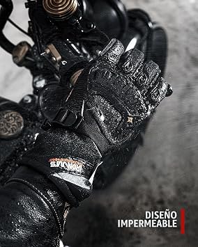 IRON JIA'S Winter Motorcycle Gloves for Men, Waterproof and Resistant Level 1 KP Windproof, Lightweight and Warm Touch Screen Gloves, Suitable for Motorcycling, Skiing-Black-XL