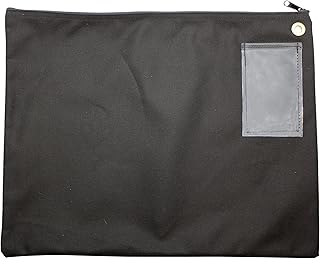 Interoffice Canvas Mailbag, Transit Envelope, Mailer Pouch, Sack for Documents, 18 x 14 inch (Black)