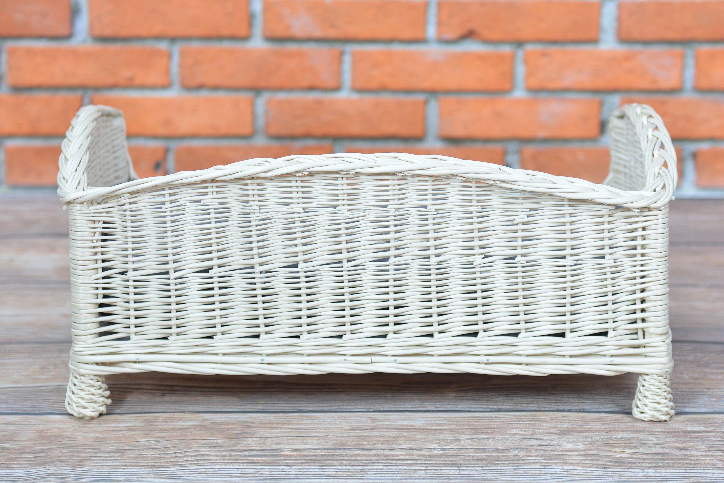 e-wicker24 Panier pour animaux/panier pour chien Un panier en osier pour un chien/chat avec un coussin doux, une chaise longue pour animaux, camp pour chat/panier pour chien, lit pour chien/chat (54 x