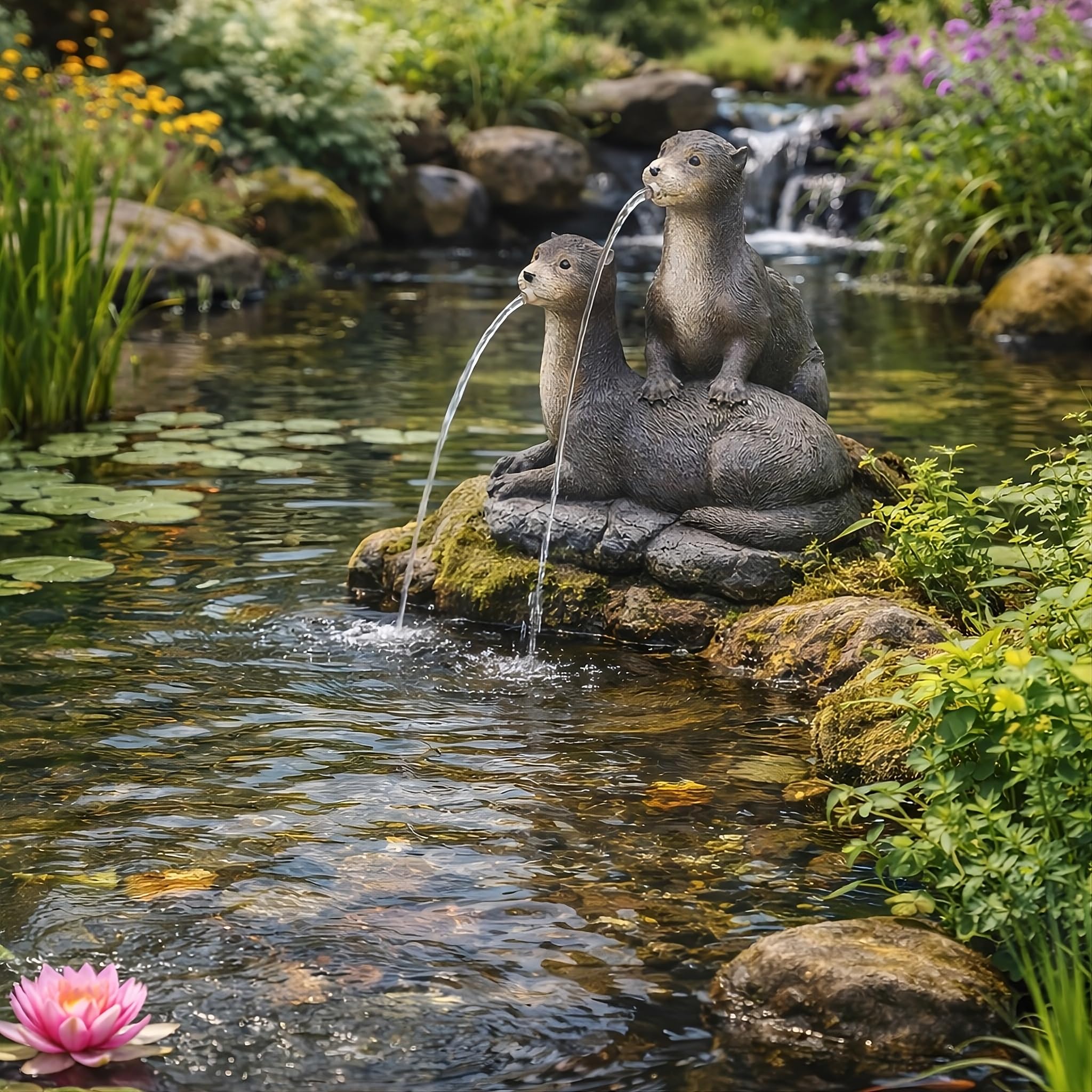 Wacredo Premium Outdoor Wasserspiel Komplettset inkl. Pumpe und Schlauchkit Gebrüder Otter 26x23x30,5cm Outdoorbrunnen für Gartenteich Wasserbecken naturah Wasserspeier (Gebrüder Otter)