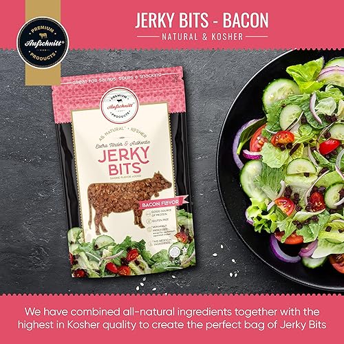 Miniatura 2 de Aufschnitt Jerky Bits - Bocadillos saludables hechos de carne de res y pollo, con alto contenido de proteínas, Kosher, Halal y Keto (paquete de 2,