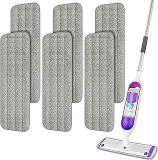 Mop Pads, ILAVCOOL 6 PCS Microfiber Mop Clean...,