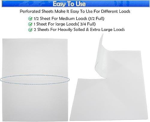 Miniatura 7 de Hojas de detergente para ropa (120 hojas grandes) Aroma de lino fresco, sin jarra de plástico, nueva tecnología sin líquido, livianas, fáciles de