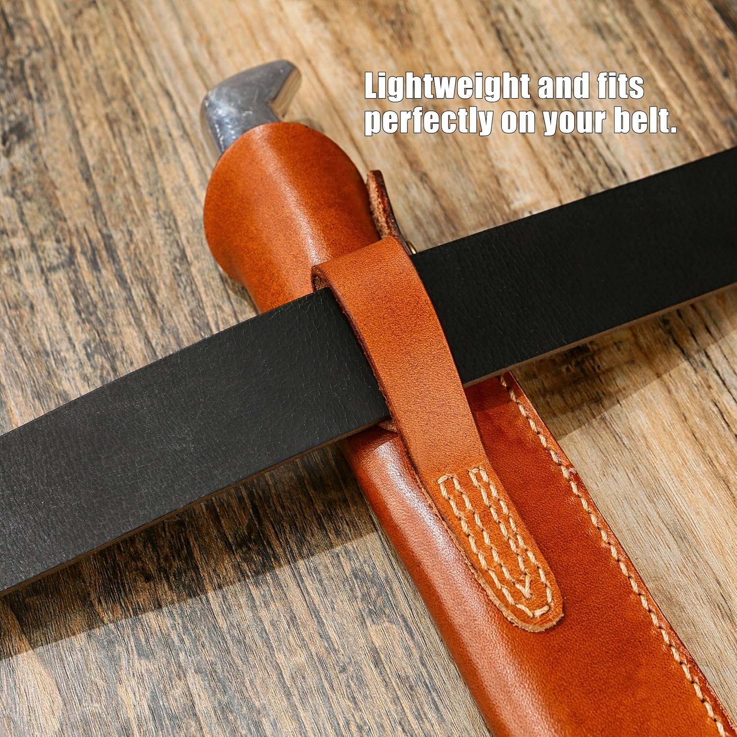 Vertical Carry Handmade Leather Knife Sheath for Buck 119 and 120, Full Grain Cowhide, Hand Stitched, Belt Loop, Personalized Embossing Option US05-LVRZ-KSBK