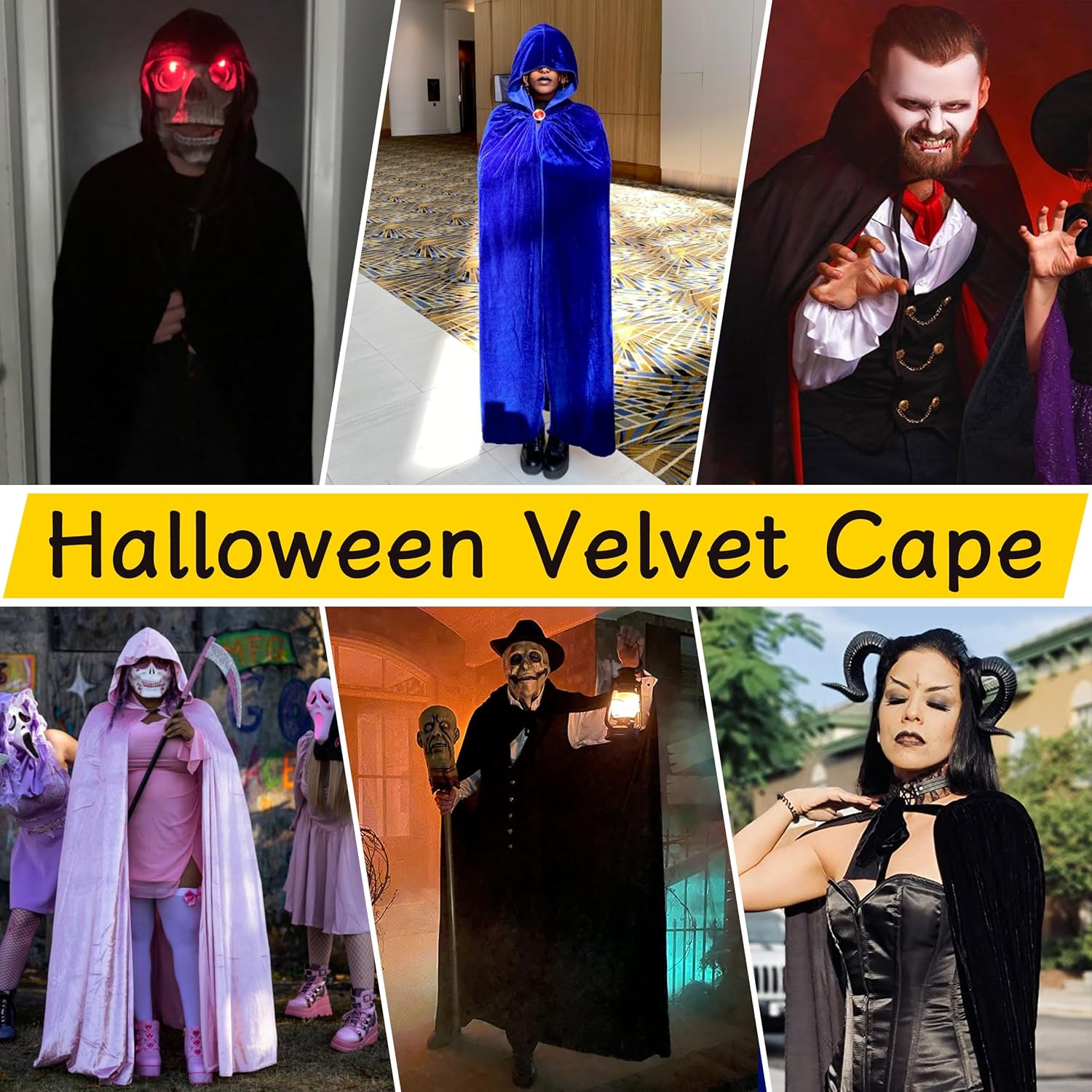 Men Women Velvet Cloak with Hood,Adult Velvet Cape with Hood,Renaissance Halloween Witch Costume,Wizard Cloak - Image 6