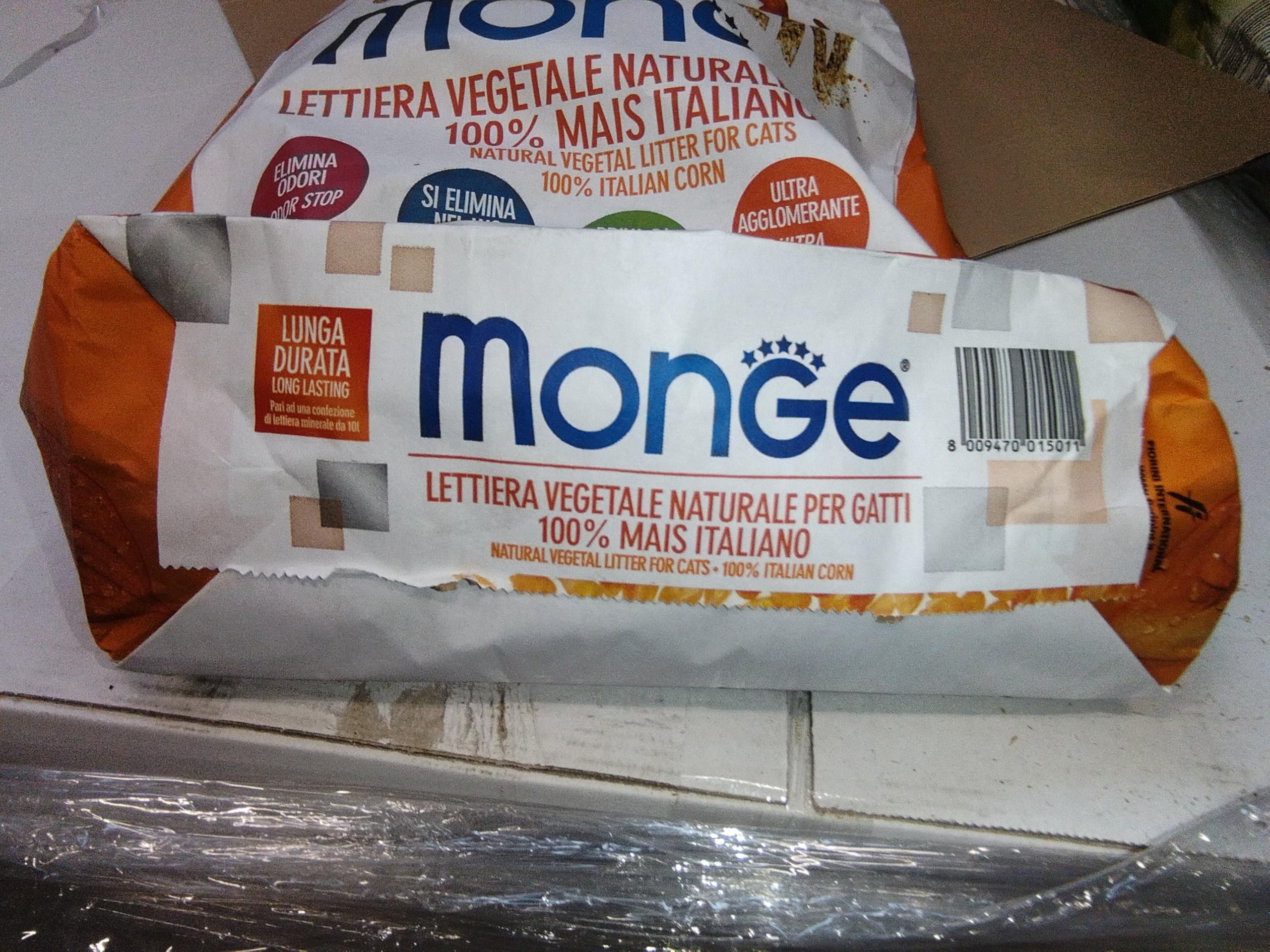 Arenero vegetal Monge Easy Green Mais para gatos y hurones reptiles, cat 10 litros, biodegradable, WC 2/3/6 bolsas