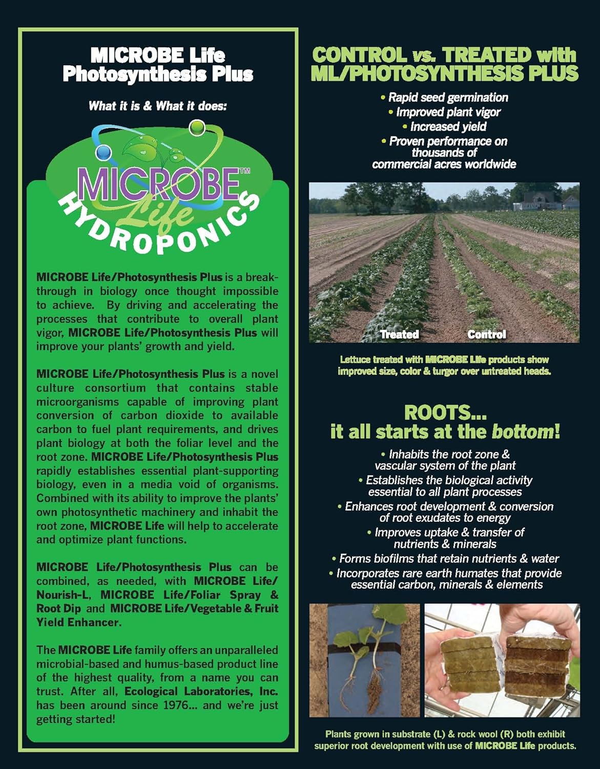 Microbe Life Hydroponics PH21227 Photosynthesis Plus Microbial Inoculant Fermented Microbial Product for Hydroponics Soil Conditioning and Aquaponics (32 Ounce)