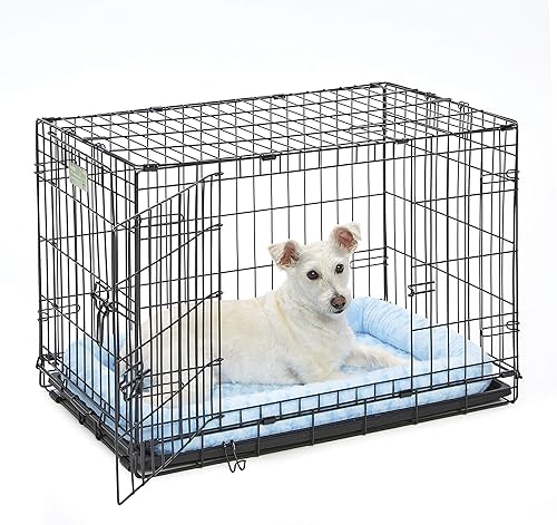 Vista 58 de Cama para mascotas MidWest Bolster, ideal para cajas de metal para perros, se puede lavar a máquina y secar, 36 - pulgadas, Rosado Blush