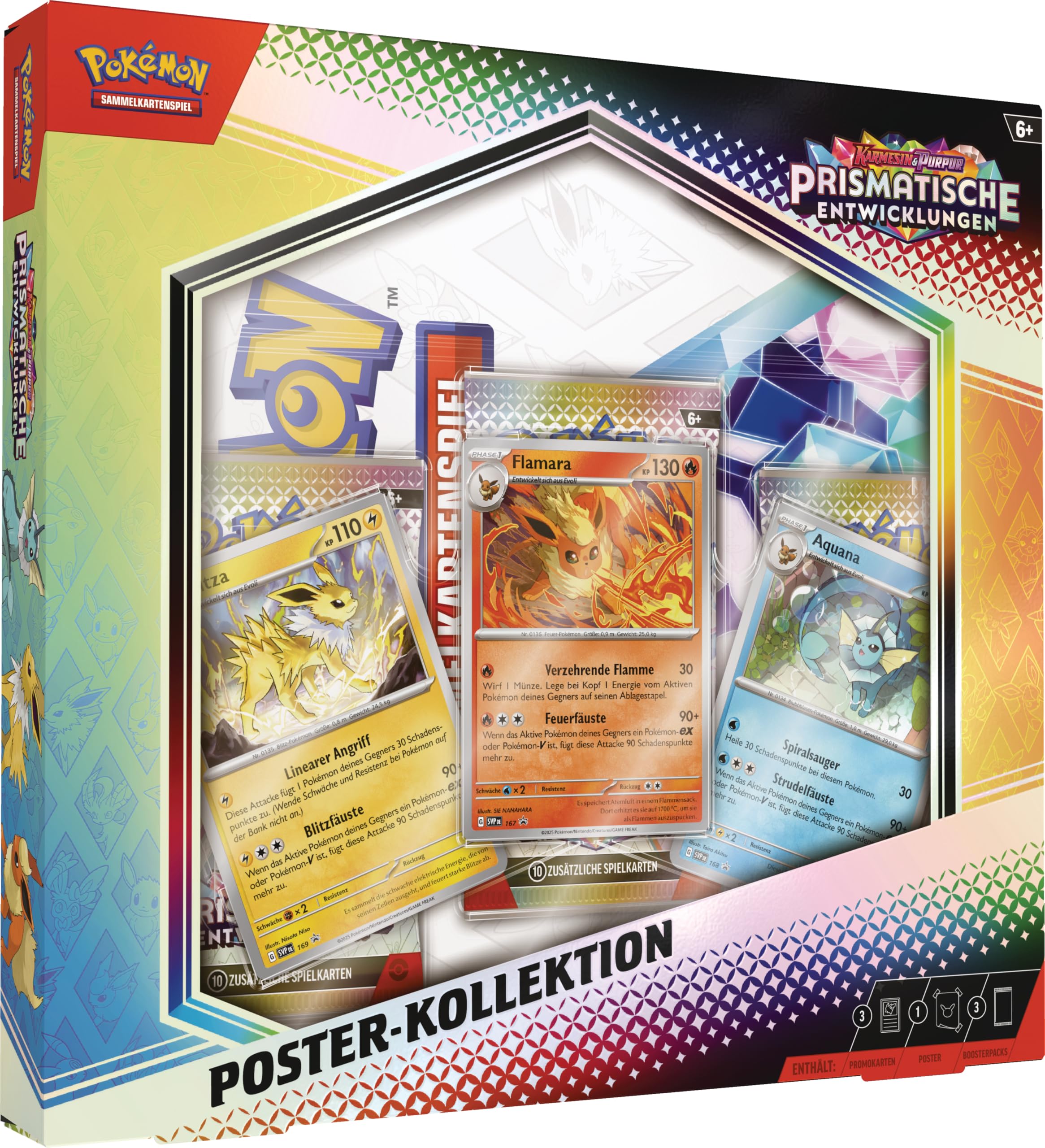 Pokémon - Kolekcjonerska gra karciana kolekcja plakatów Karmesin & Purpur – rozwój pryzmatyczny (3 pakiety boosterowe i 3 holograficzne karty promocyjne)