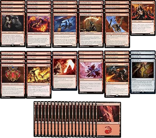 Mono Red Aggro Burn Deck - Modern Legal - Construido a medida - Magic The Gathering - MTG - 60 cartas