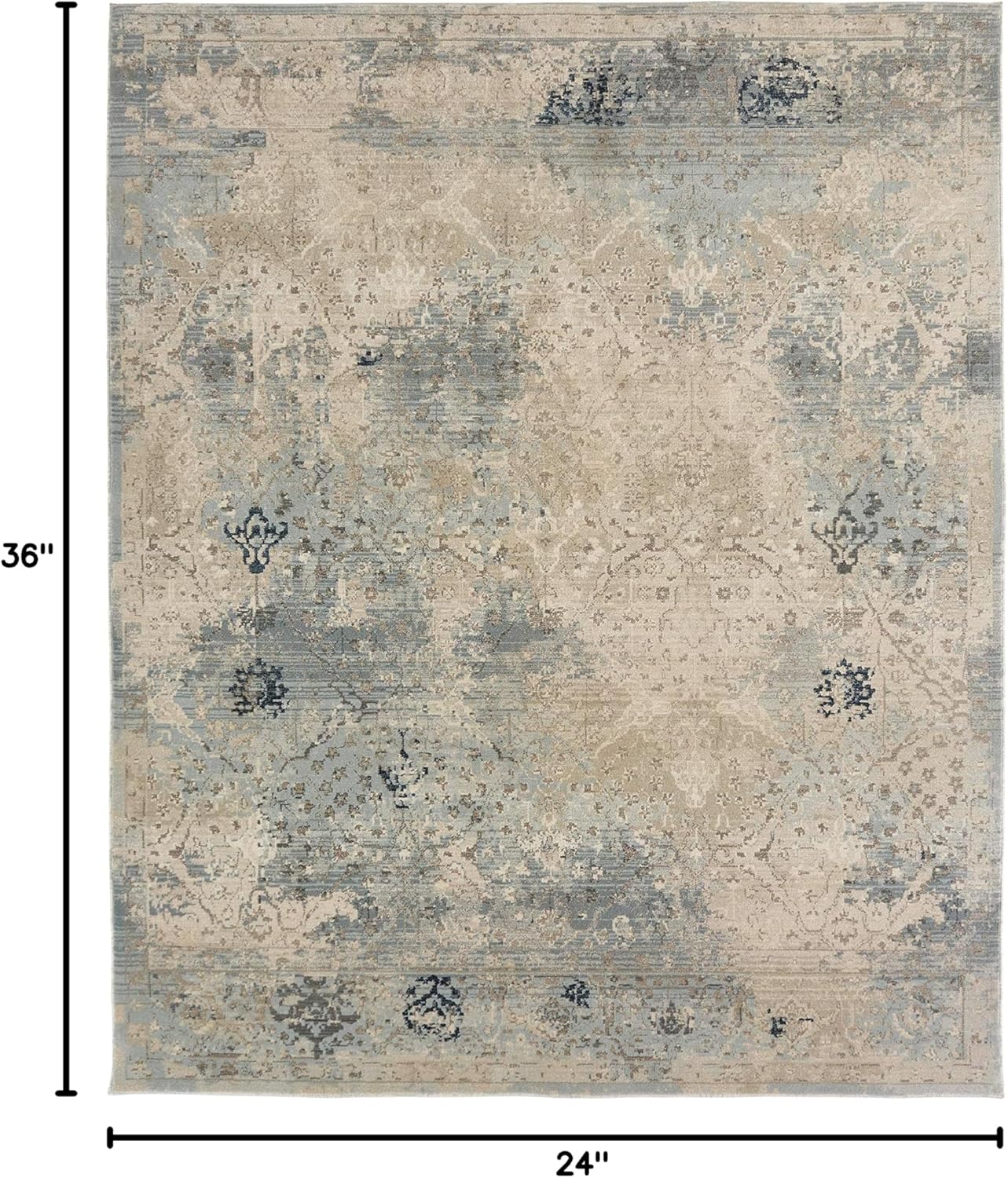 KALATY Theory Collection Sand and Sky Color Area Rug (2' x 3')