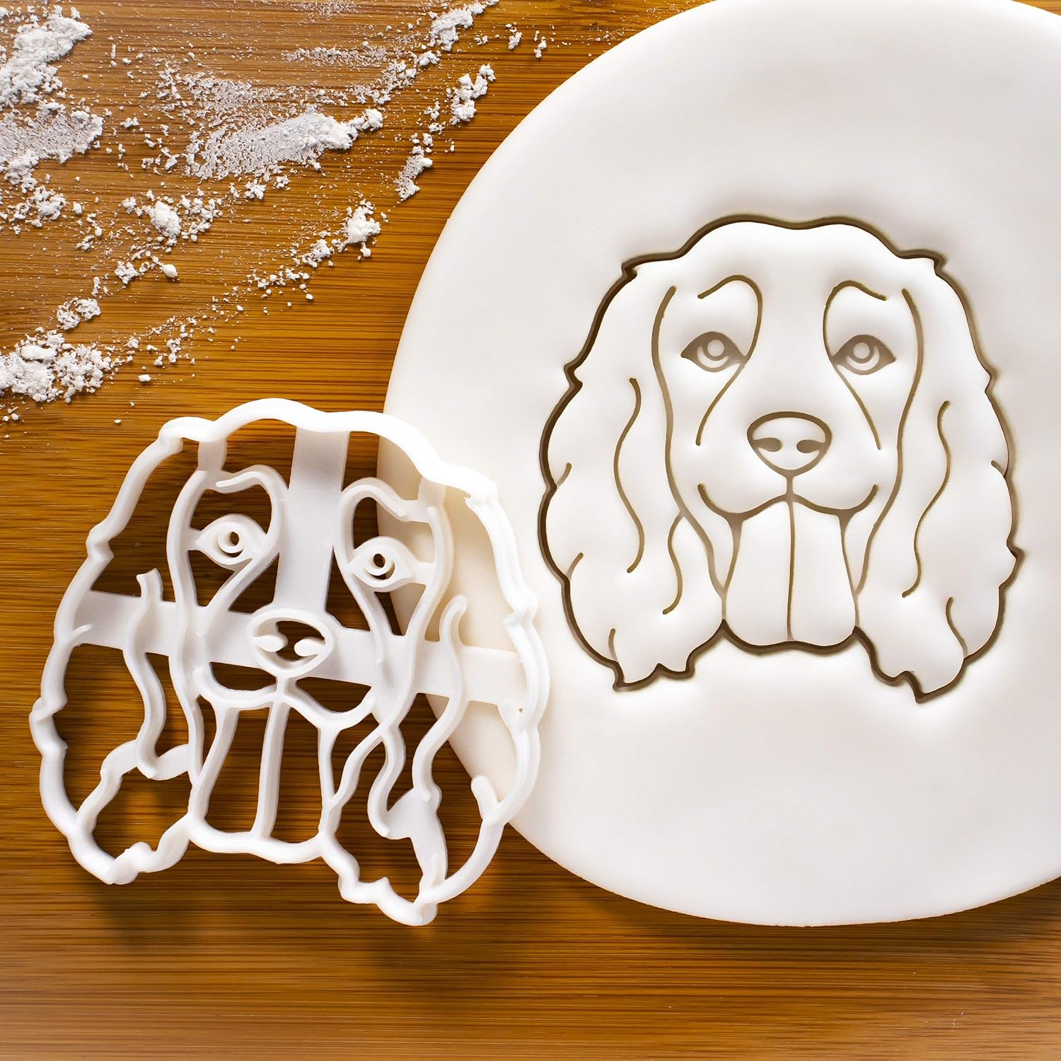Set of 2 Working Cocker Spaniel cookie cutters (Designs: Face and Silhouette), 2 pieces - Bakerlogy