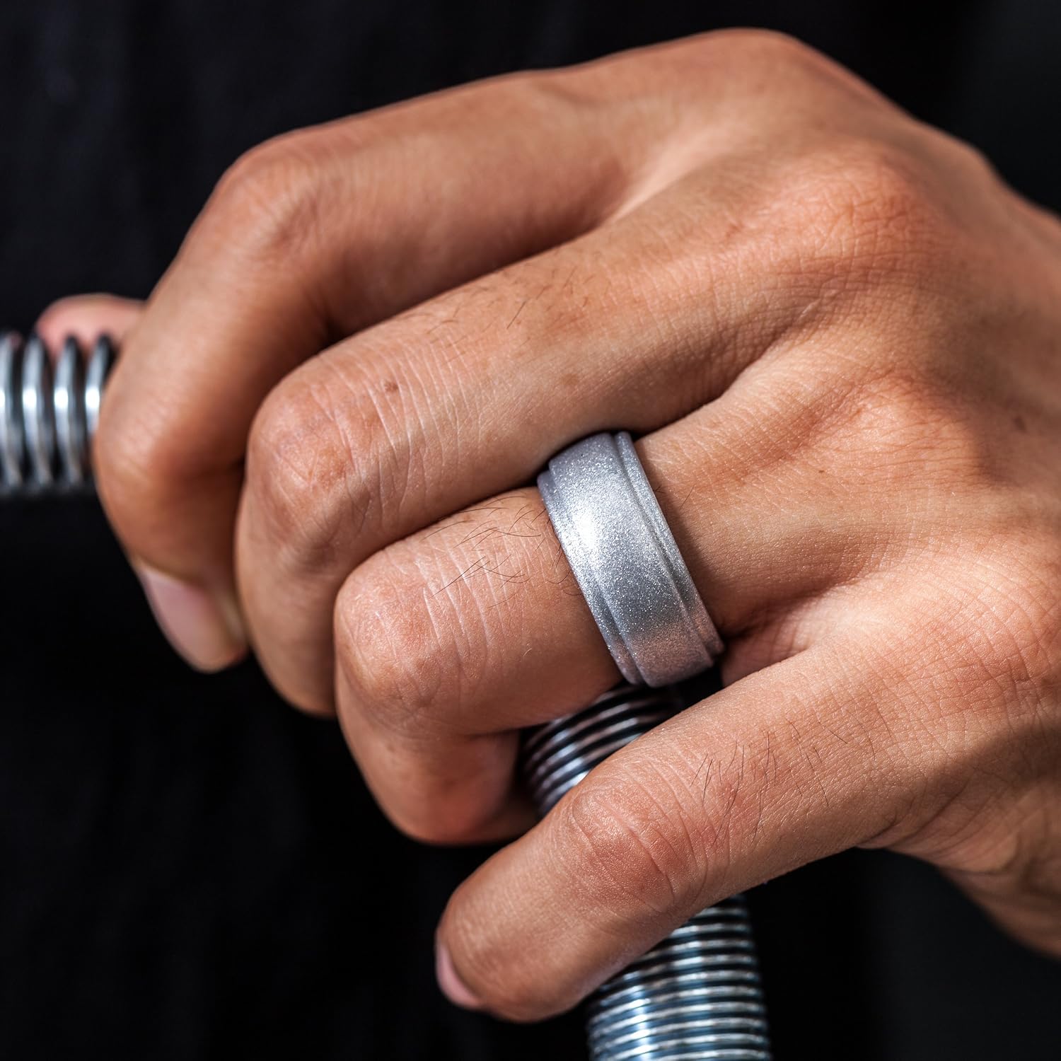 Saco Band Silicone Rings for Men - 7 Pack Rubber Wedding Bands