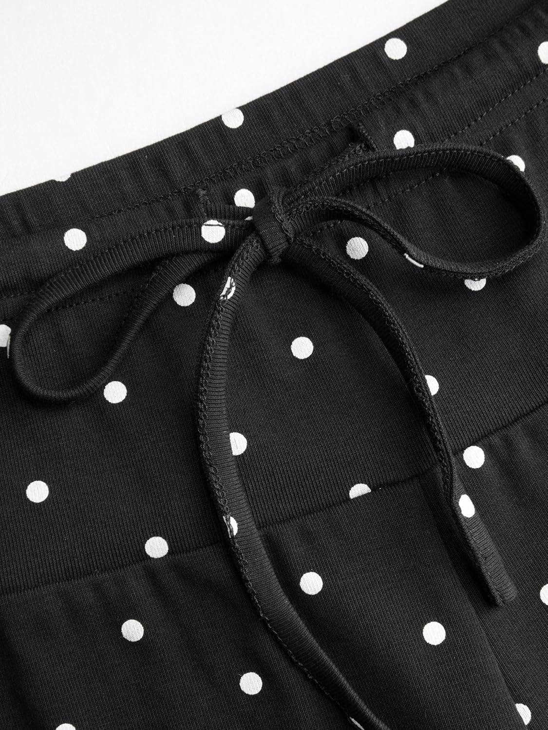 CIDER Women's Polka Dot Lounge Pants High Waist Loose Fit Wide Leg Drawstring Casual Trousers - Image 6